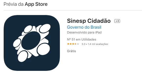 App De iOS Para Consultar Placa De Veículo / (Fonte: App Store)