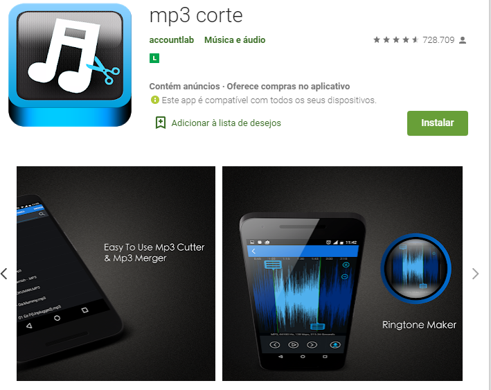App Para Cortar Música No Android / (Fonte: Play Store)